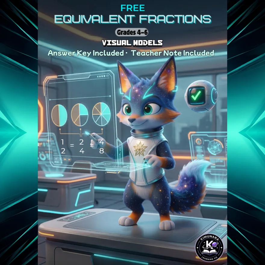 Portada de Fracciones equivalentes · modelos visuales gratis
